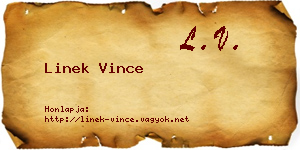 Linek Vince névjegykártya